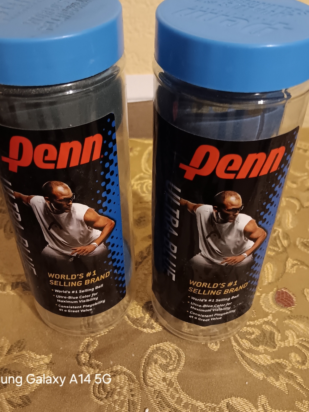 Penn Ultra Blue Paddle Ball Canister Duo - Blue Lids